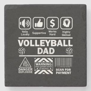 Volleyball Dad Funny Contents of Sports Father Stone Coaster