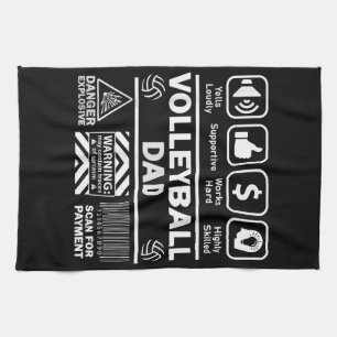 Volleyball Dad Funny Contents of Sports Father Tea Towel