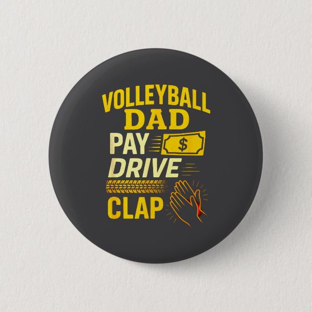 Volleyball Dad - Funny Proud Father Player  6 Cm Round Badge (Front)