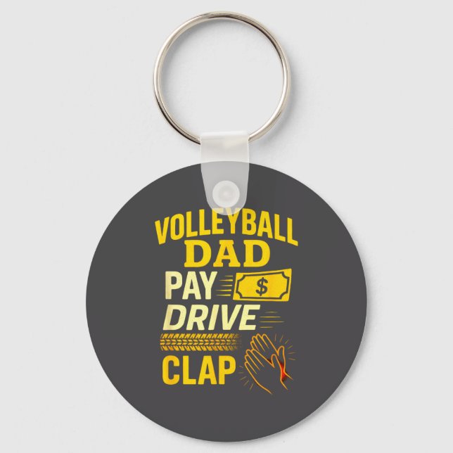 Volleyball Dad - Funny Proud Father Player  Key Ring (Front)