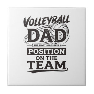 Volleyball Dad Funny Vintage Team Position Shirt_1 Ceramic Tile