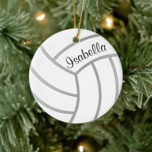 Volleyball - DIY Background Colour and Name Ceramic Ornament