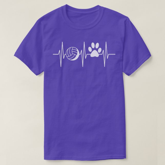 Volleyball  Dog Lover Heartbeat Volleyball Lover  T-Shirt (Design Front)