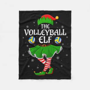 Volleyball Elf Christmas Family Girls Women Elf Sq Fleece Blanket