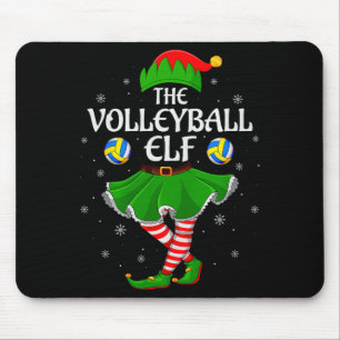 Volleyball Elf Christmas Family Girls Women Elf Sq Mouse Pad