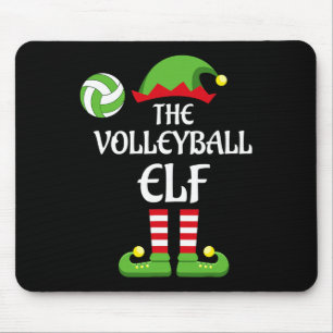 Volleyball Elf Christmas Merry Xmas Volleyball Pla Mouse Pad