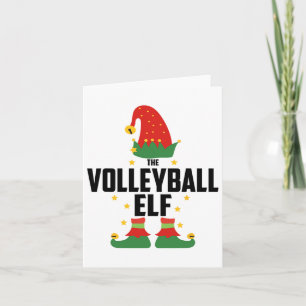 Volleyball Elf Family Christmas Matching Pyjamas X Card
