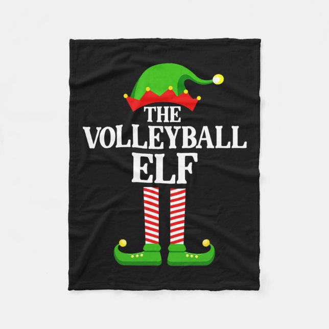 Volleyball Elf Family Matching Group Funny Christm Fleece Blanket (Front)