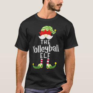 Volleyball Elf Group Christmas Pajama Party T-Shirt