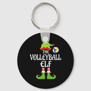 Volleyball Elf Matching Family Group Christmas Par Key Ring