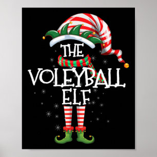 Volleyball Elf Matching Family Group Christmas Par Poster
