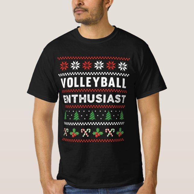 Volleyball Enthusiast Ugly Christmas Sweater Gift (Front)