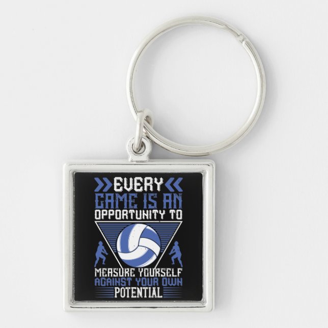 Volleyball -Every Game Is An Opportunity Key Ring (Front)