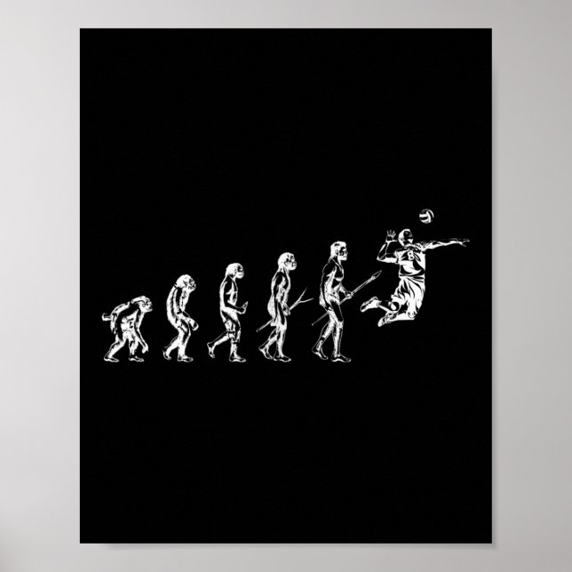 Volleyball Evolution Of Man Funny Vball Player Bea Poster (Front)