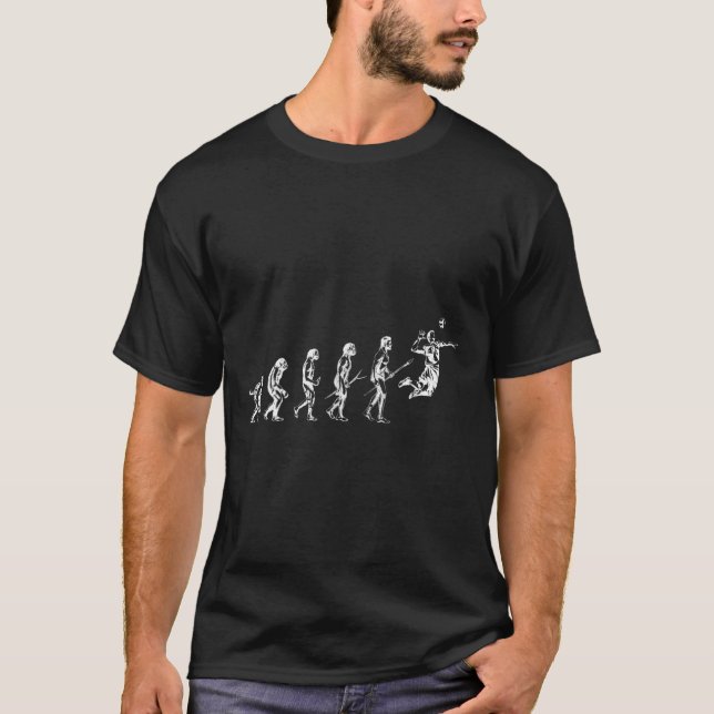 Volleyball Evolution Of Man Funny Vball Player Bea T-Shirt (Front)