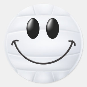 Volleyball Face Classic Round Sticker