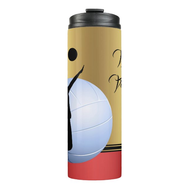 Volleyball Female Player Ball elegant Personalise Thermal Tumbler (Front)
