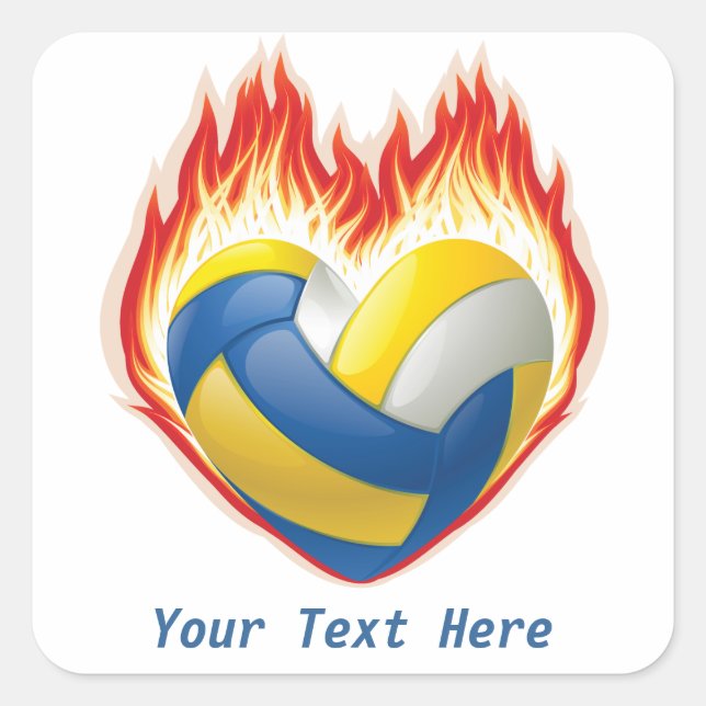 Volleyball FIre (customisable) Stickers (Front)