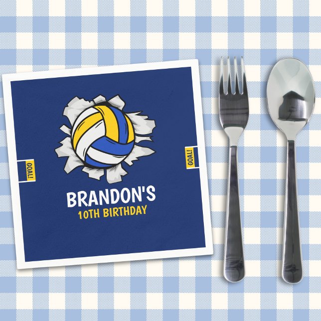 Volleyball Fun Birthday Boy Napkin (Creator Uploaded)