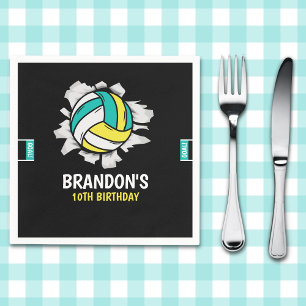 Volleyball Fun Birthday Boy Napkin