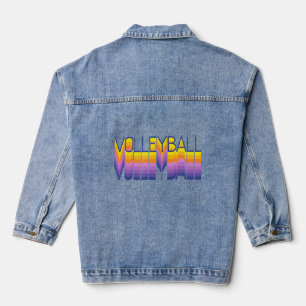 Volleyball - Fun Retro Look Denim Jacket