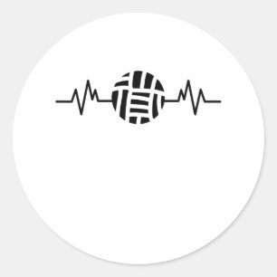 Volleyball Funny Beach Volleyball Heart Sport Gift Classic Round Sticker