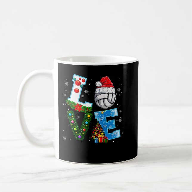 Volleyball Funny Christmas Volleyball Players Love Coffee Mug (Left)