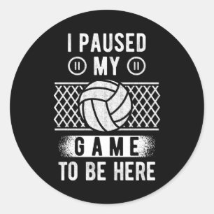 Volleyball Funny Volleyball Player Classic Round Sticker