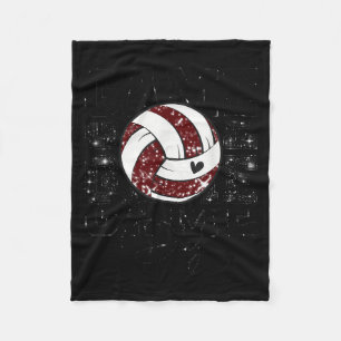Volleyball Game Day Girls Volleyball Mom Maroon &a Fleece Blanket