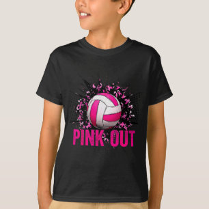 Volleyball Game Day Nk Out Breast Cancer Awareness T-Shirt
