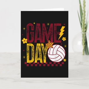 Volleyball Game Day Retro Girls Volleyball Mom Mar Card