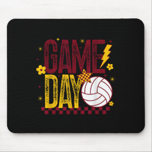 Volleyball Game Day Retro Girls Volleyball Mom Mar Mouse Pad