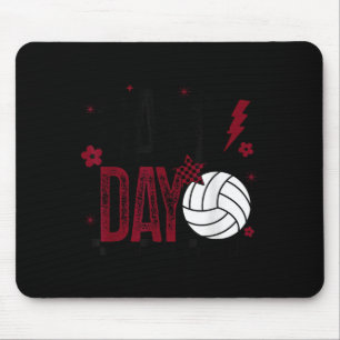 Volleyball Game Day Retro Girls Volleyball Mom Mar Mouse Pad