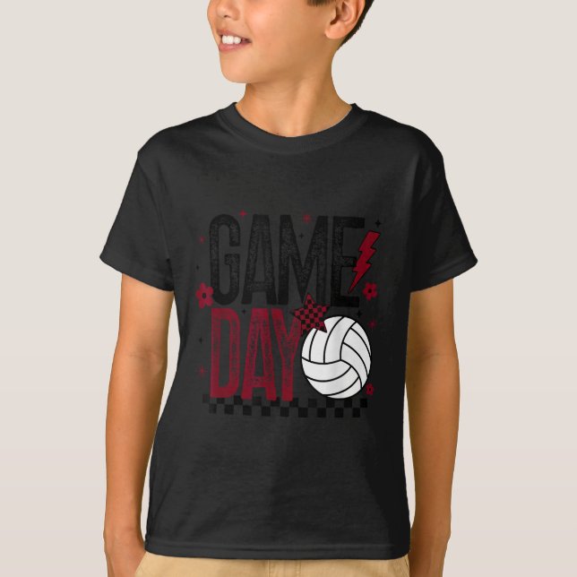 Volleyball Game Day Retro Girls Volleyball Mom Mar T-Shirt (Front)