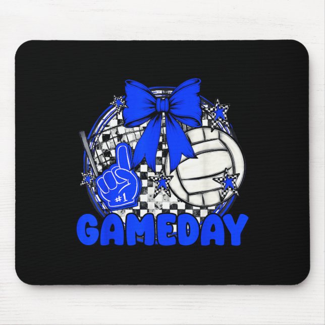 Volleyball Game Day Retro Girls Volleyball Mom Roy Mouse Pad (Front)
