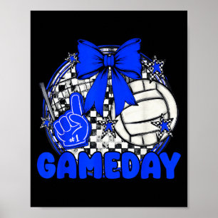 Volleyball Game Day Retro Girls Volleyball Mom Roy Poster