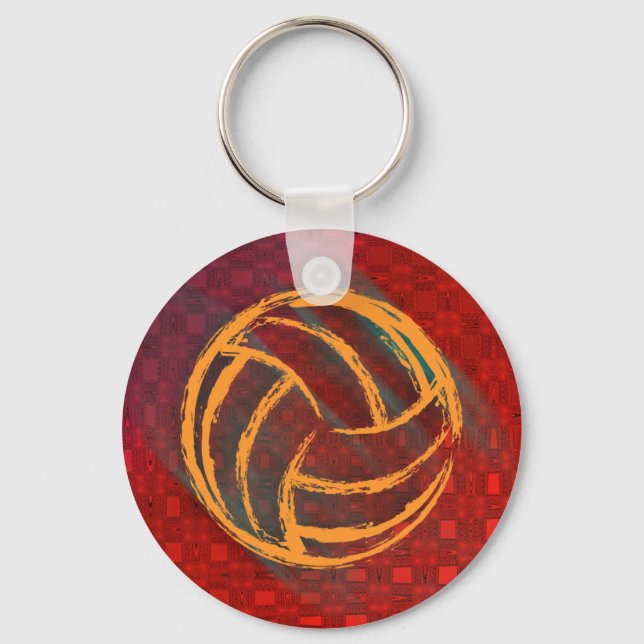 Volleyball Geometric Keychain (Front)