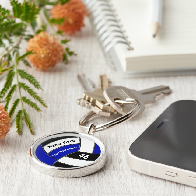 Volleyball Gift Ideas for Senior Night Personalize Key Ring (Side)