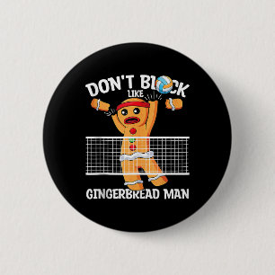 Volleyball Gingerbread Man Volleyball Blocker Chri 6 Cm Round Badge