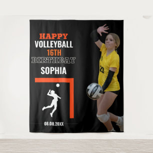 Volleyball Girl Birthday, Player Team Backdrops Tapestry