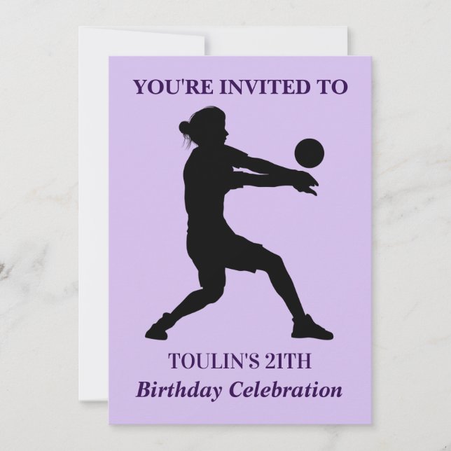 Volleyball Girl Birthday , Volleyball Player  Invi Invitation (Front)