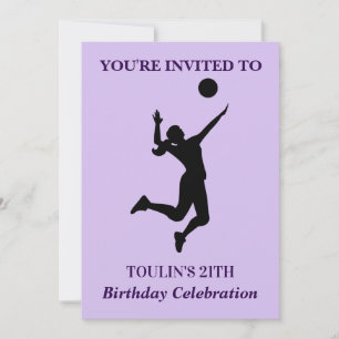 Volleyball Girl Birthday , Volleyball Player  Invi Invitation