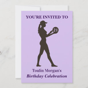 Volleyball Girl Birthday , Volleyball Player  Invi Invitation