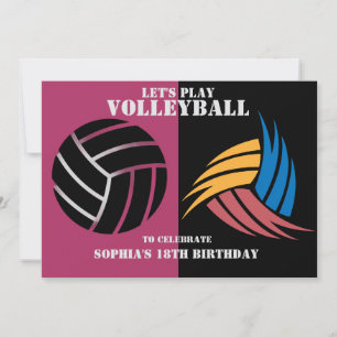 Volleyball Girl Birthday , Volleyball Player  Invitation