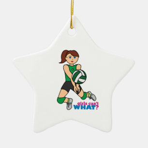 Volleyball Girl Ceramic Tree Decoration