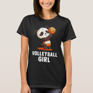Volleyball Girl Cute Baby Panda And Volleyball T-Shirt
