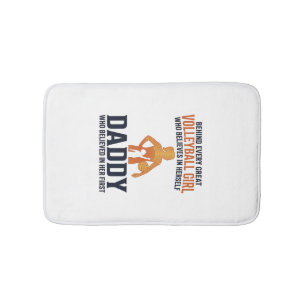 Volleyball Girl Daddy Vintage Engraving Shirt Desi Bath Mat
