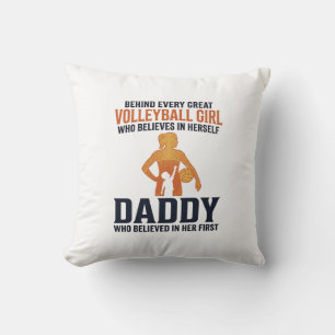 Volleyball Girl Daddy Vintage Engraving Shirt Desi Cushion