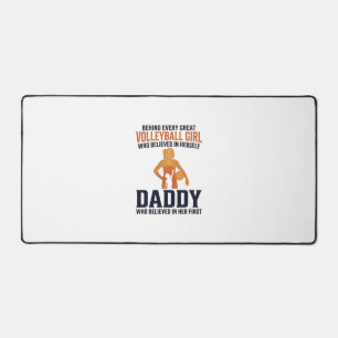 Volleyball Girl Daddy Vintage Engraving Shirt Desi Desk Mat