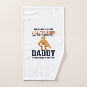 Volleyball Girl Daddy Vintage Engraving Shirt Desi Hand Towel